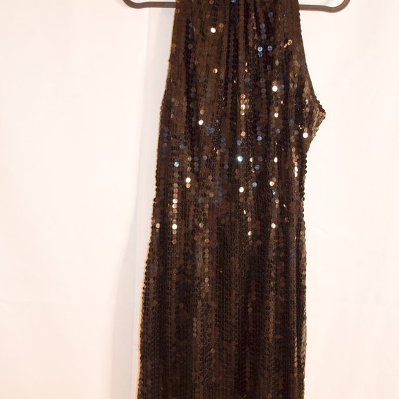 Black Sequin Cocktail Dress - Picture 3 of 7